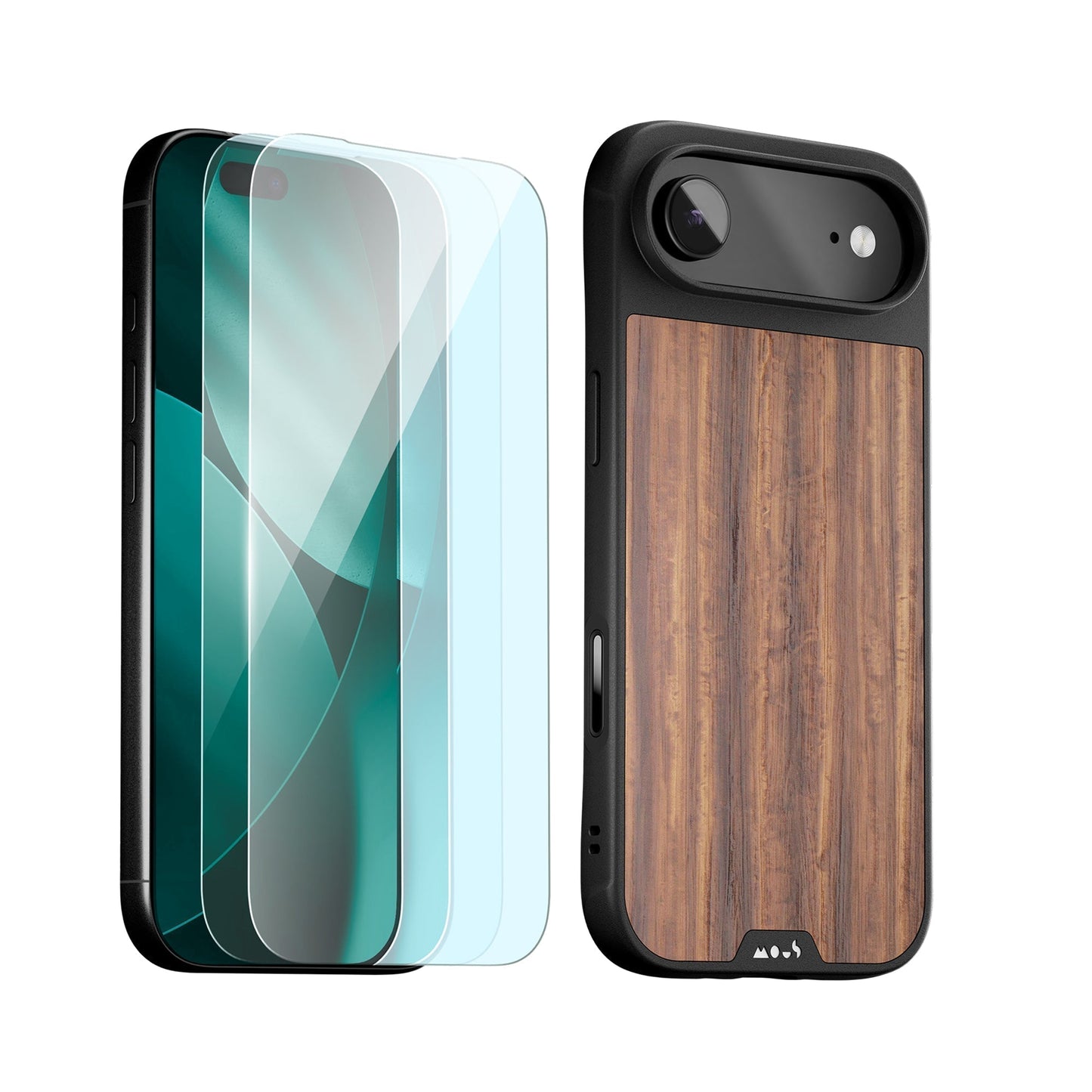 Walnut Protective Case and Screen Protector - Apple Essentials Kit